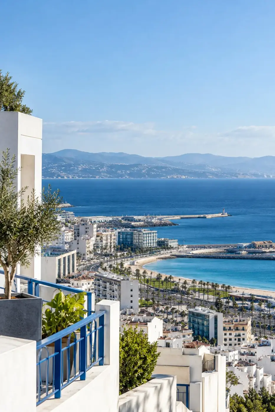View over a Moroccan coastal city and the bay